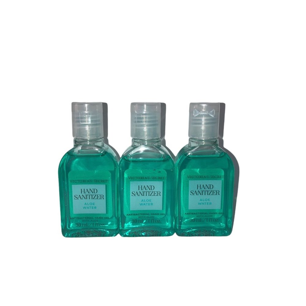 Victoria’s Secret Mini Sanitizer Gel 1 Fl Oz  3 Piece Set Aloe Water NEW